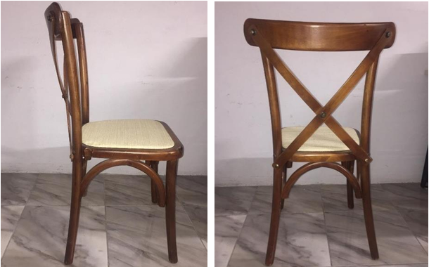 Silla Crossback Nogal renta en Monterrey